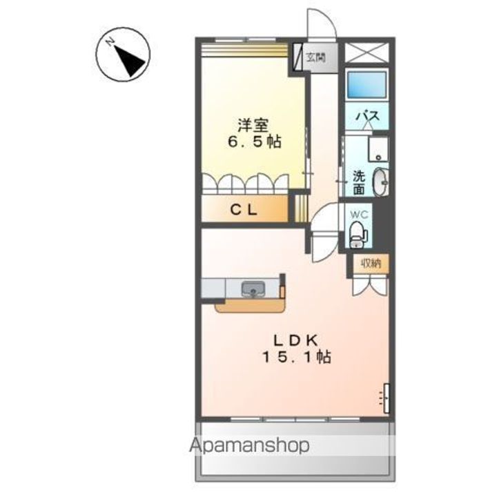 岐阜県岐阜市岩田東3丁目の賃貸マンション201の間取り