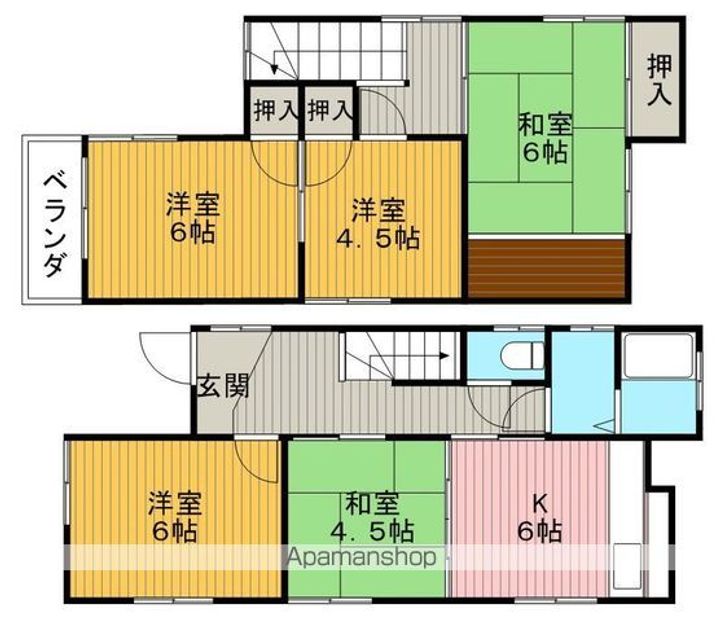 大阪府豊中市栗ケ丘町(一戸建)の賃貸物件の間取り