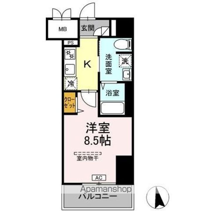 岡山県岡山市北区大学町(マンション)の賃貸物件の間取り