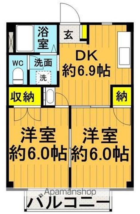 コスモスハイツⅢ103の間取り