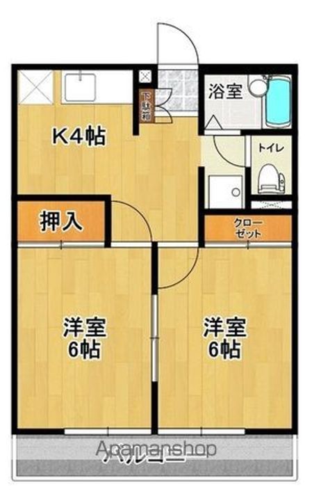 福島県郡山市片平町字大山南の賃貸アパートの間取り