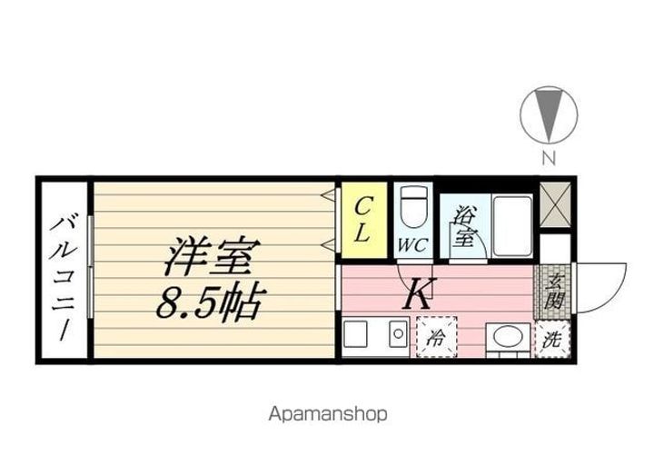 岡山県岡山市北区三野3丁目の賃貸マンションの間取り