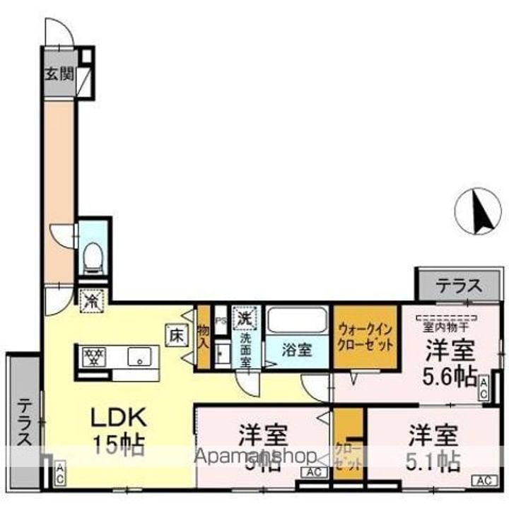 東京都練馬区下石神井3丁目の賃貸アパートの間取り