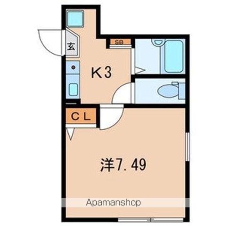東京都足立区千住仲町の賃貸アパートの間取り