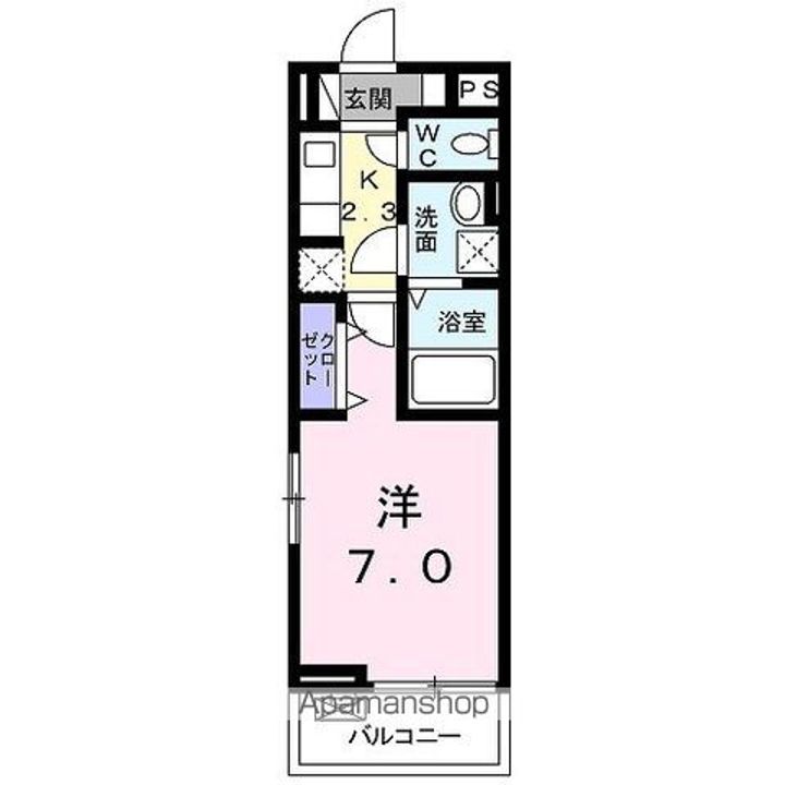 東京都昭島市緑町1丁目の賃貸アパートの間取り