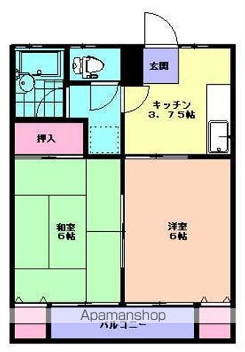 パークサイド箱清水D棟202の間取り
