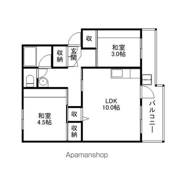 滋賀県甲賀市水口町梅が丘の賃貸マンションの間取り