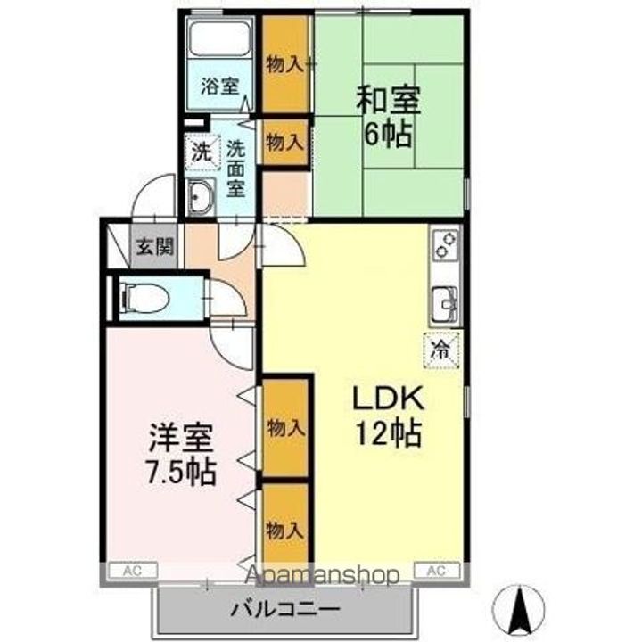 フローラリア田中 B棟の間取り