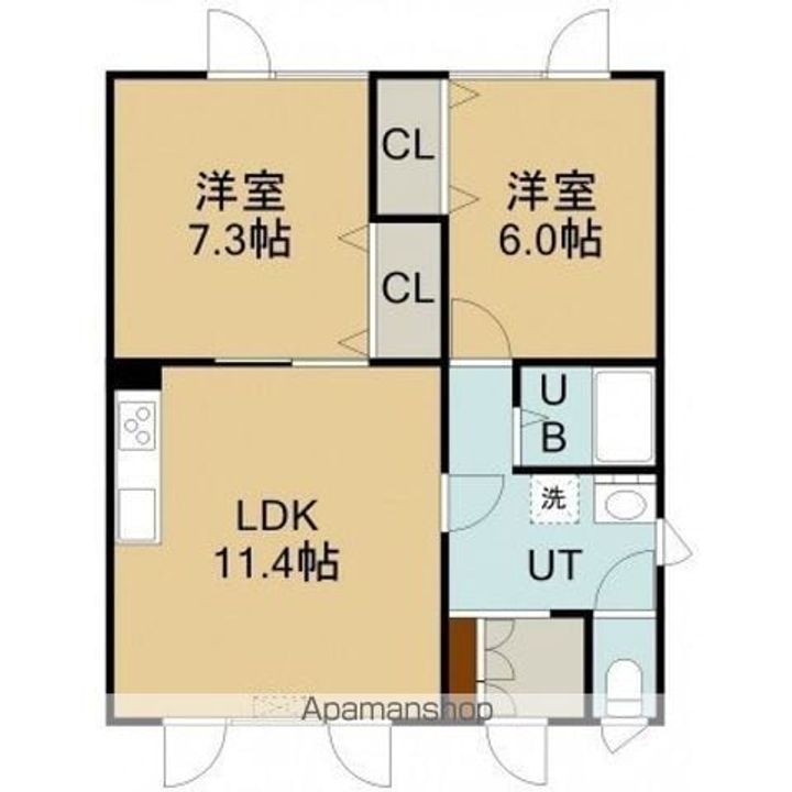 メゾン洋(メゾンヒロ)1階右の間取り