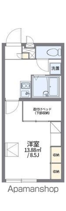 レオパレスフィオーレ泉野104の間取り