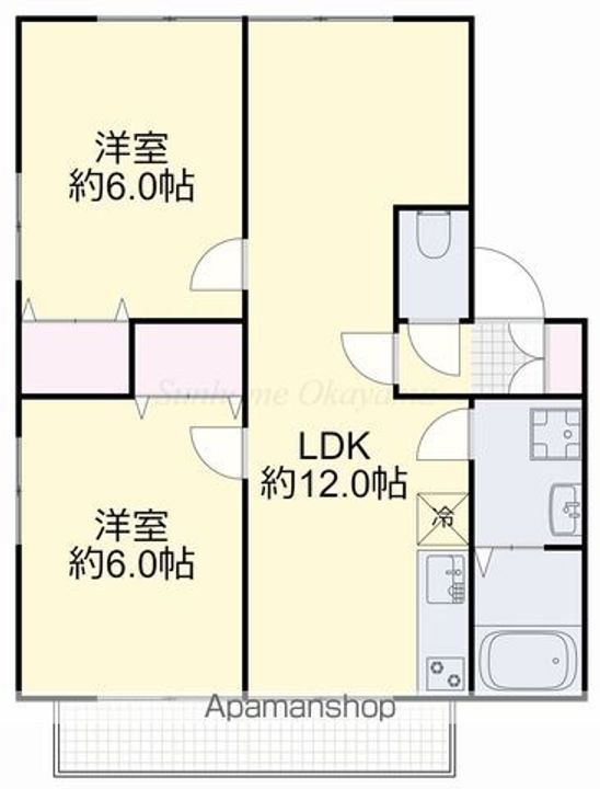 岡山県岡山市南区泉田4丁目の賃貸アパートの間取り