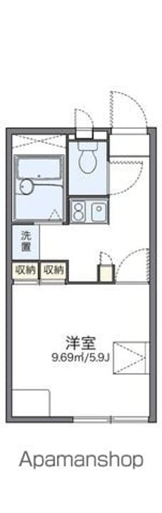 レオパレスハーモニーⅠ107の間取り