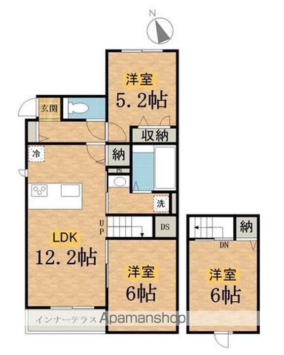 東京都八王子市小宮町の賃貸アパートの間取り