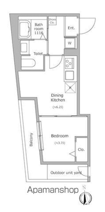 グローリオシェルト池袋本町の間取り