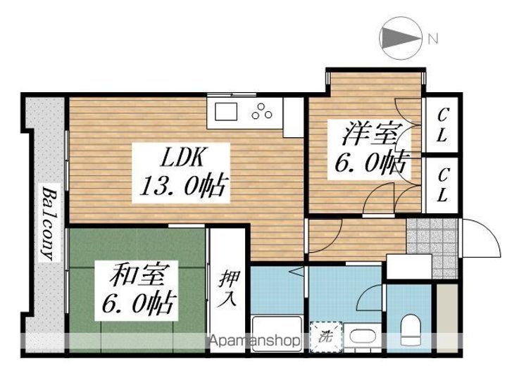 サンコーポ陣の原(ギャラン瀬板)の間取り
