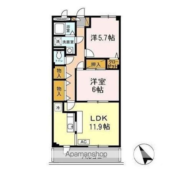 千葉県浦安市富士見1丁目の賃貸マンションの間取り