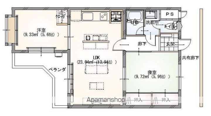グランパレス池ヶ谷202の間取り