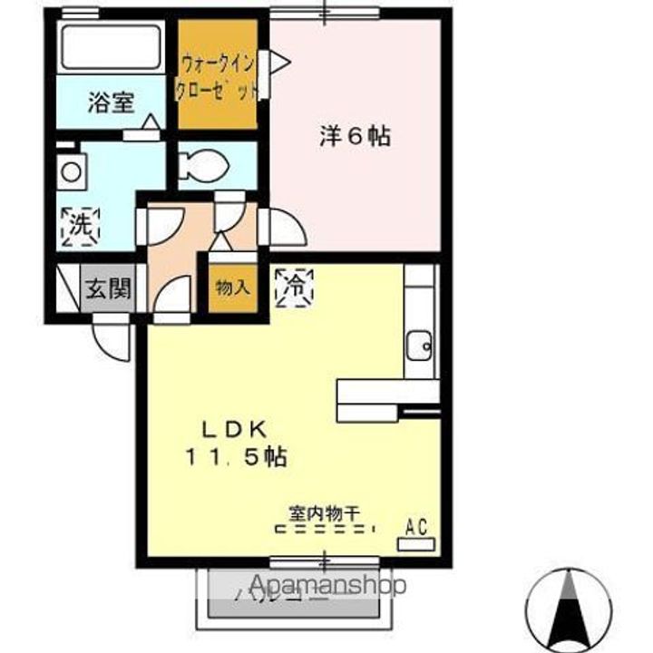 福井県福井市舟橋新1丁目の賃貸アパートの間取り