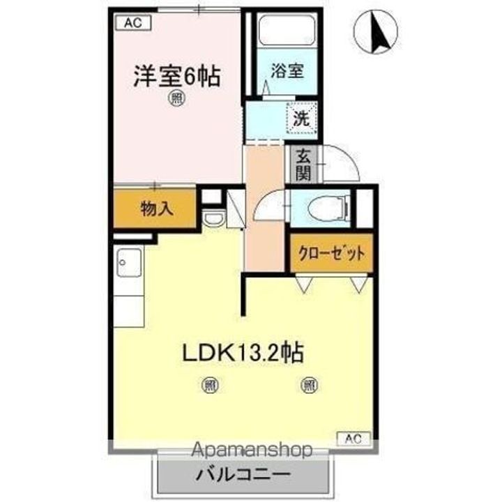 香川県高松市成合町の賃貸アパートの間取り