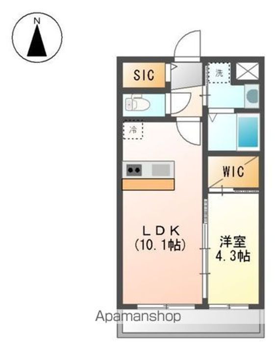 愛媛県松山市小坂4丁目の賃貸アパートの間取り