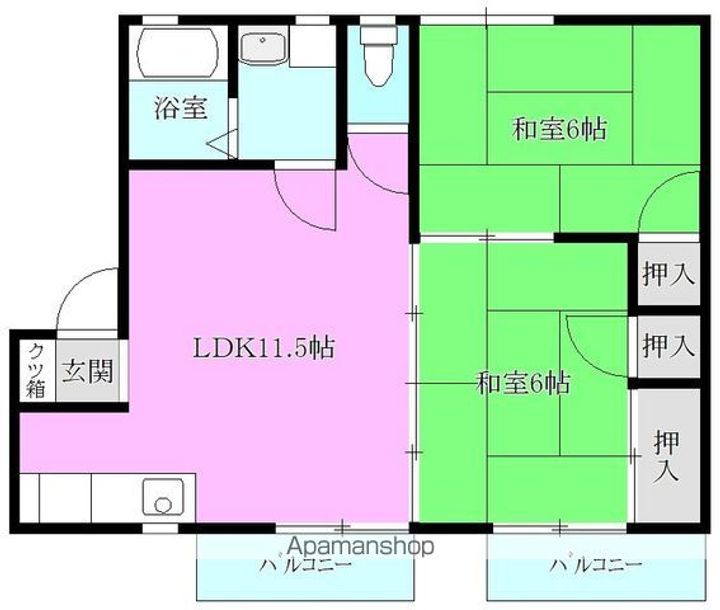 サザンクロス(伊形町)102の間取り