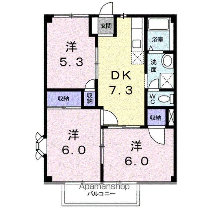 岡山県岡山市南区豊浜町の賃貸アパートの間取り