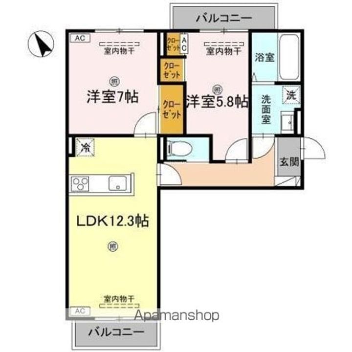 J.リヴェール高松西宝町 A棟の間取り