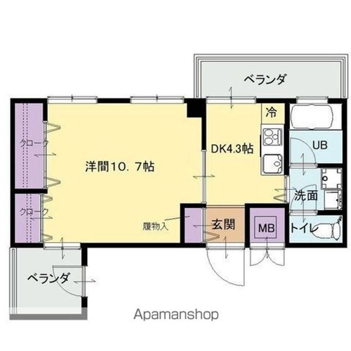愛知県名古屋市東区葵2丁目の賃貸マンションの間取り