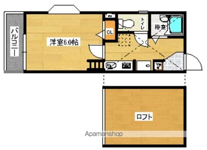 イーストピュア筥松202号室の間取り
