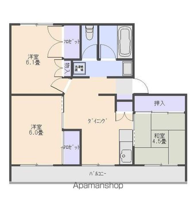 ピースシーサイド黒崎102の間取り