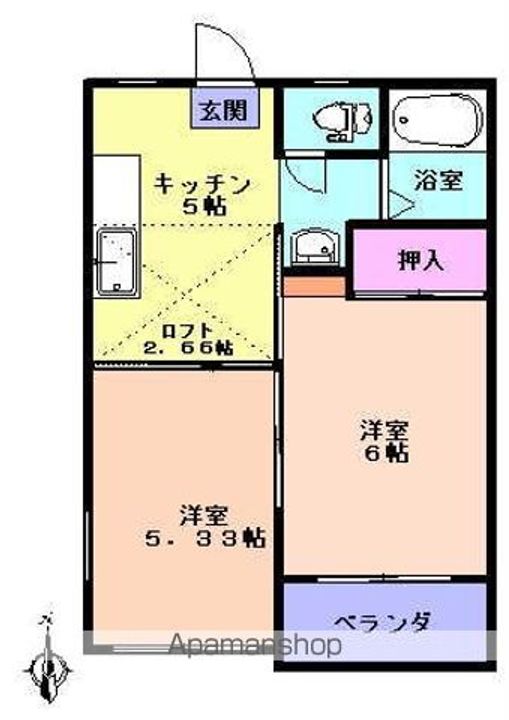 ハイムエスポワールA棟203の間取り