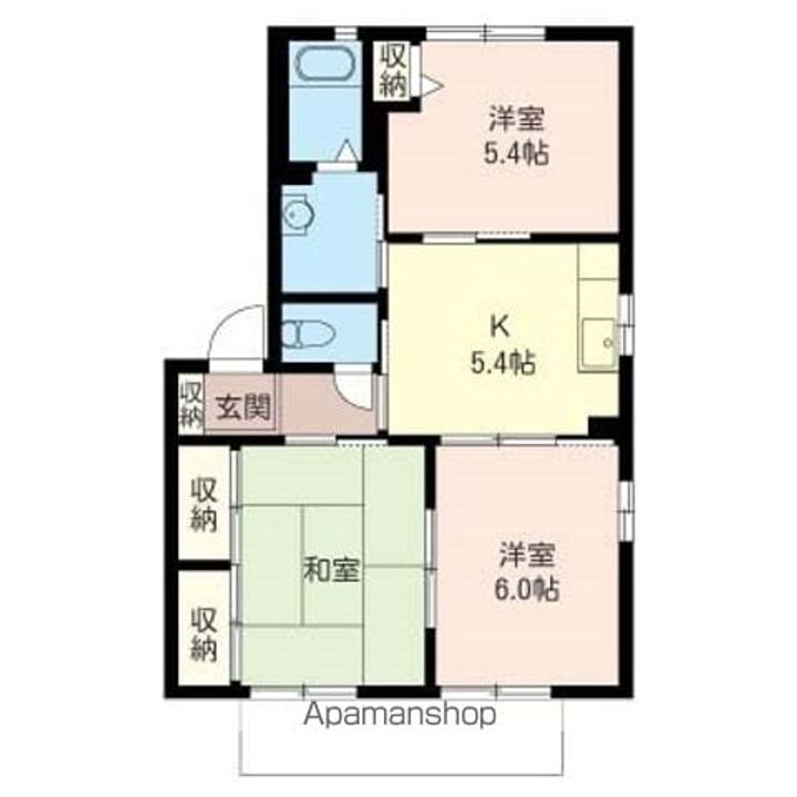 埼玉県加須市愛宕1丁目の賃貸アパートの間取り