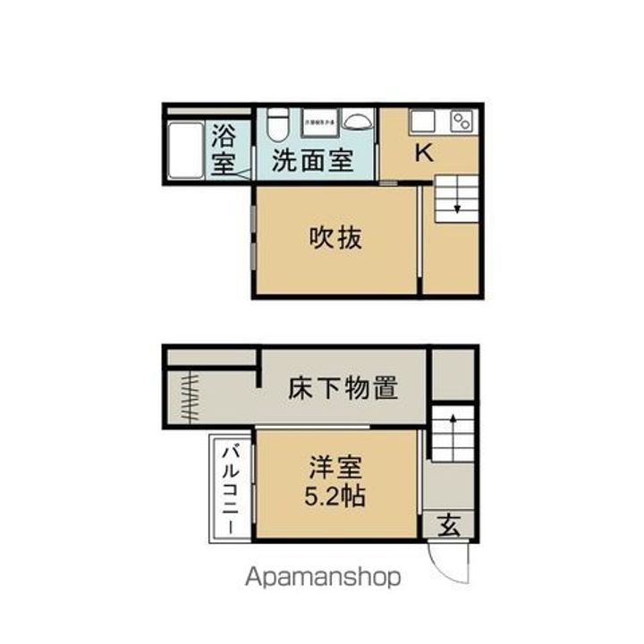 愛知県名古屋市守山区金屋2丁目の賃貸アパートの間取り