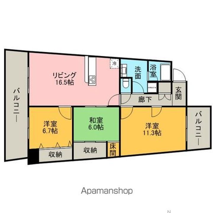 アイランドシティインフィニガーデン イースト棟の間取り