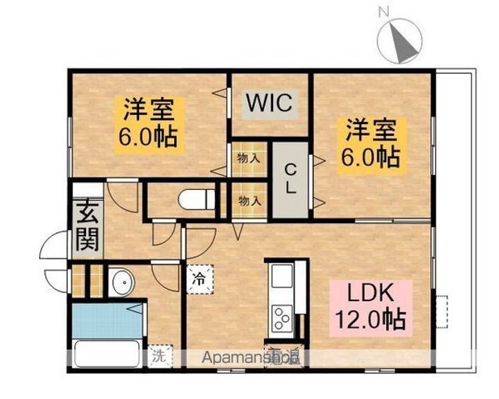 滋賀県大津市大萱6丁目の賃貸アパートの間取り