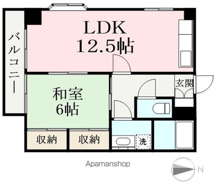 福井県福井市南四ツ居1丁目の賃貸マンション201の間取り