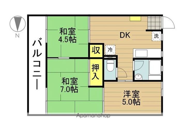 沼影熊木ハイツの間取り