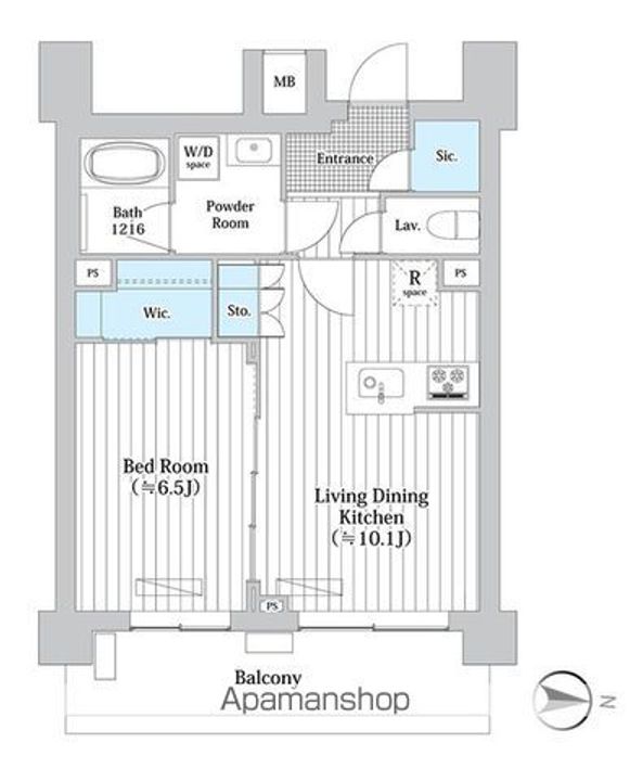 東京都新宿区北新宿2丁目の賃貸マンションの間取り