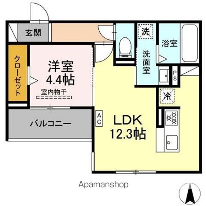 愛知県名古屋市西区香呑町4丁目の賃貸アパートの間取り