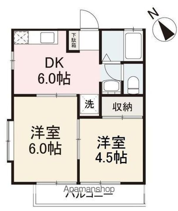 香川県高松市東山崎町の賃貸アパートの間取り