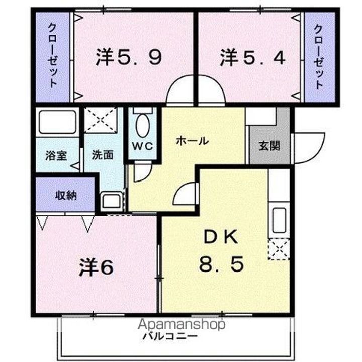 香川県高松市屋島西町の賃貸マンションの間取り