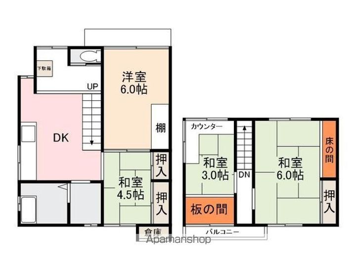 香川県高松市亀岡町(一戸建)の賃貸物件の間取り