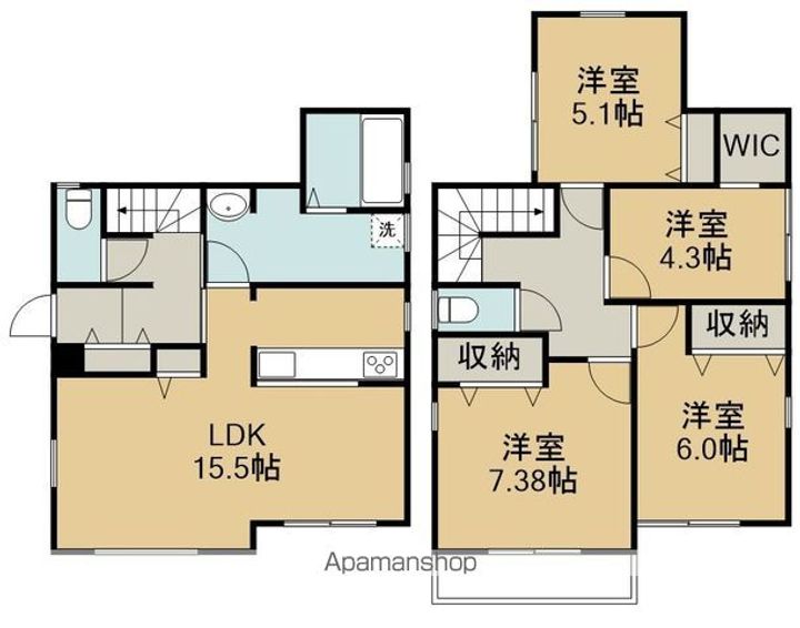 宮城県仙台市青葉区双葉ケ丘1丁目(一戸建)の賃貸物件戸建ての間取り