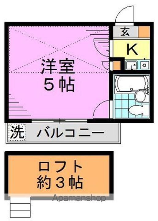 東京都杉並区松ノ木3丁目の賃貸アパートの間取り