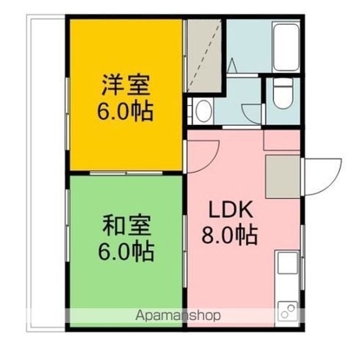 ヴィラ・アンソレイエ朝生田502の間取り