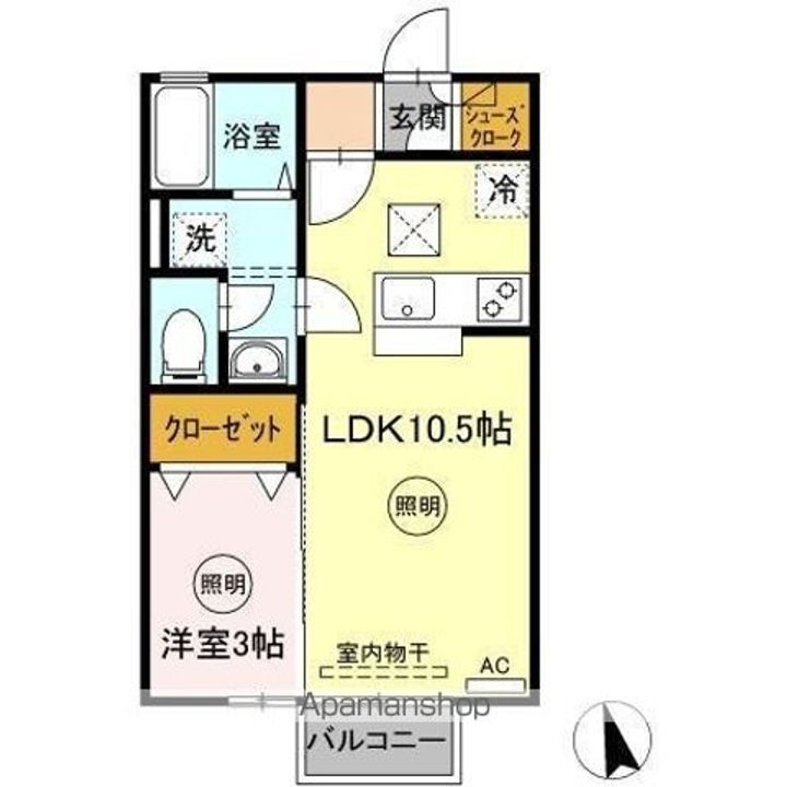 香川県高松市木太町の賃貸アパートの間取り