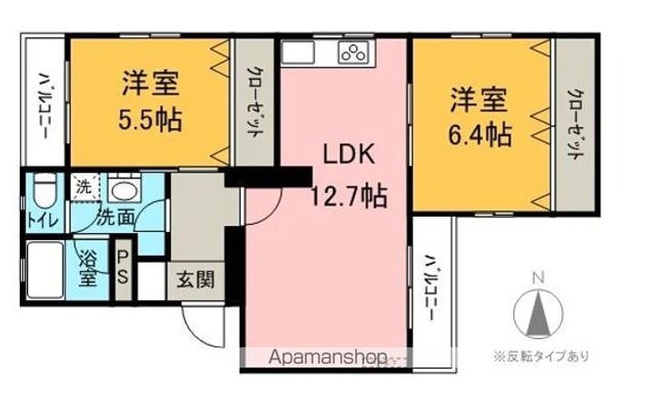 長野県松本市筑摩4丁目の賃貸マンションの間取り