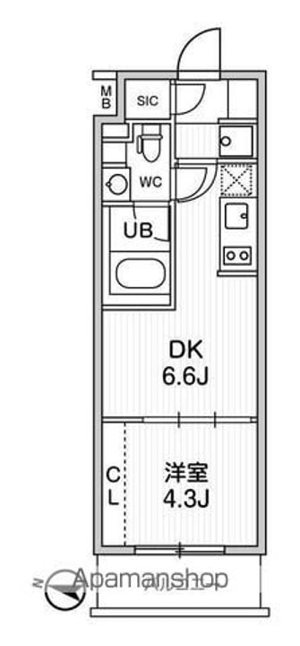 東京都杉並区和田1丁目の賃貸マンションの間取り