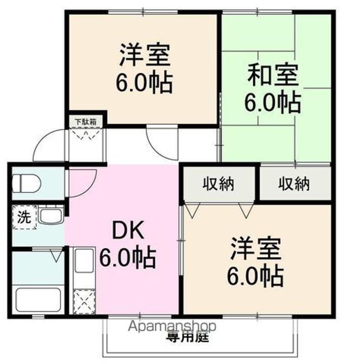 香川県高松市多肥上町の賃貸アパートの間取り