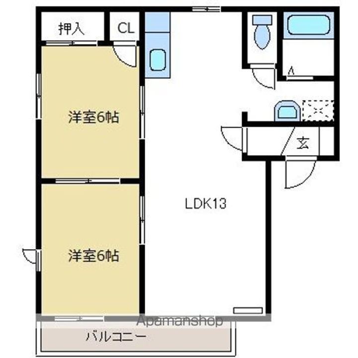 ドミトリー荒 A101の間取り